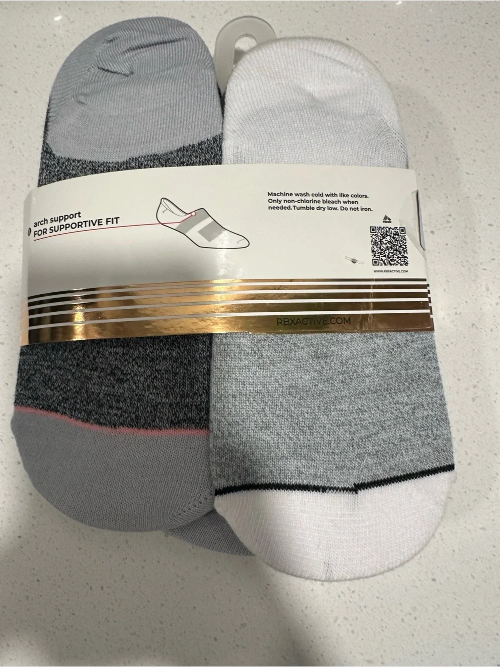 RBX Ladies Foot liner Low cut socks, Black/Gray, 9-11 size 10 pairs